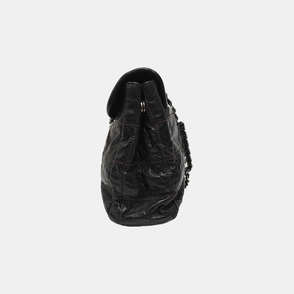 Quilted Lambskin Shoulder Bag Black