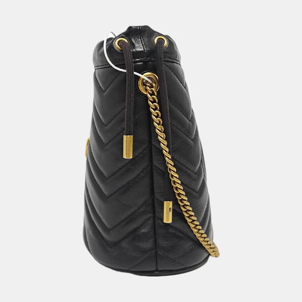GG Marmont Mini Quilted Calfskin Black