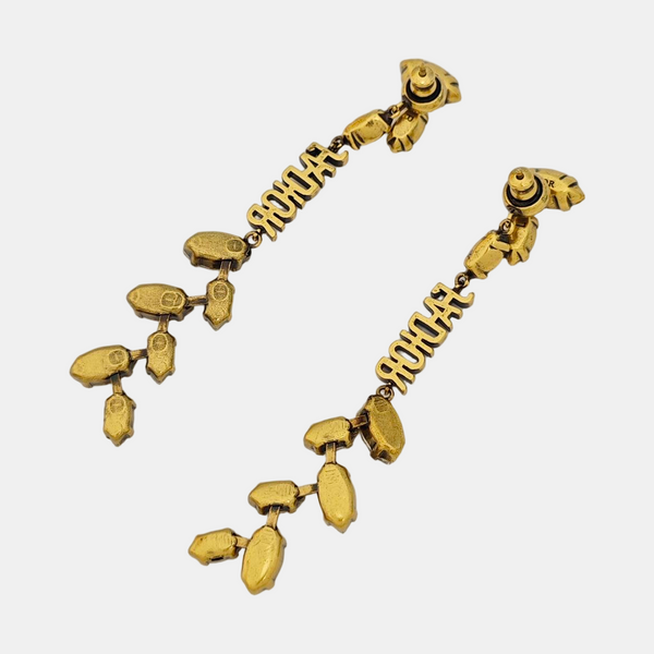J'adior Metal Gold Stud Earrings