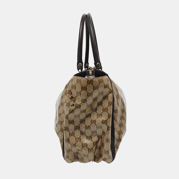 D Gold Monogram Coated Canvas Brown