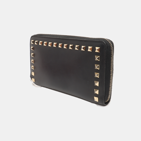 Cartera Rockstud de piel de ternera negra