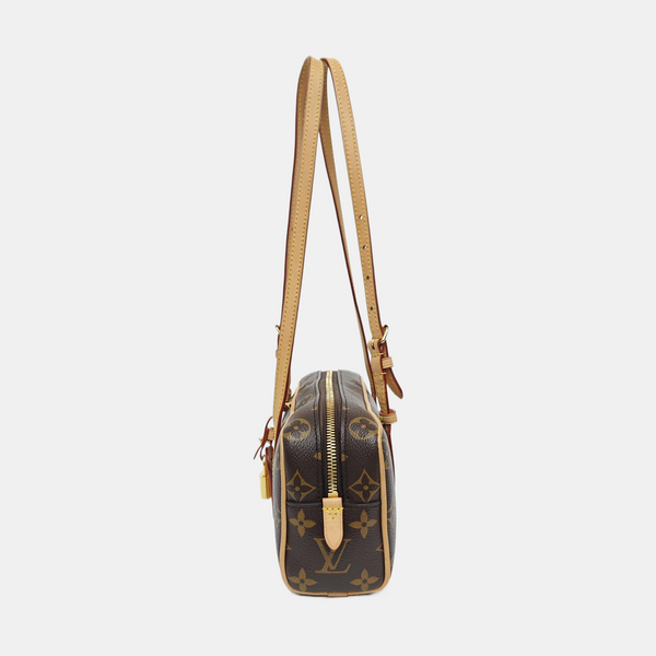 Monogram Coated Canvas Shoulder Bag Brown