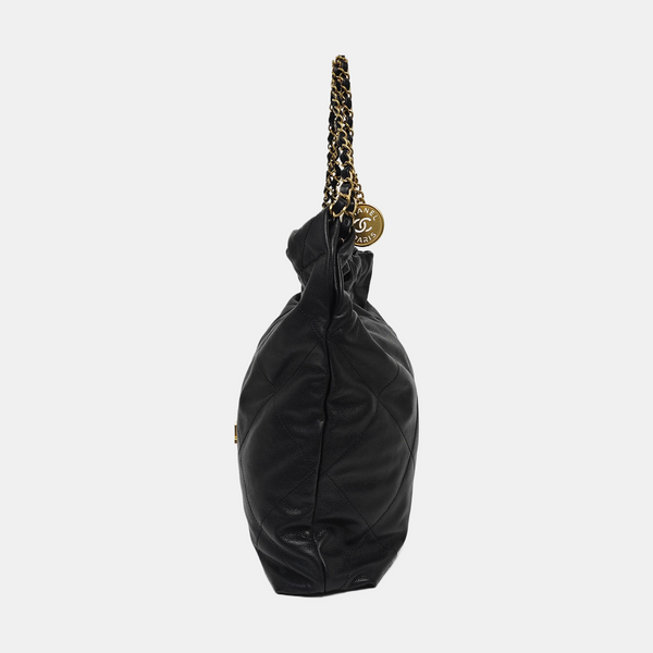 CHANEL 22 Medium Quilted Grained Calfskin Black
