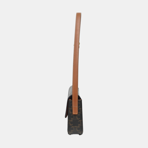 TRIOMPHE Small Coated Canvas Brown