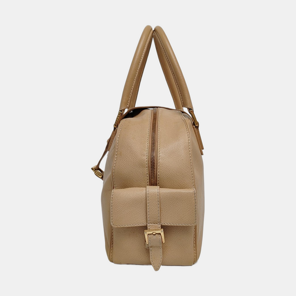 Calfskin Top Handle Bag Beige