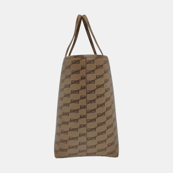 Coated Canvas Tote Bag Brown