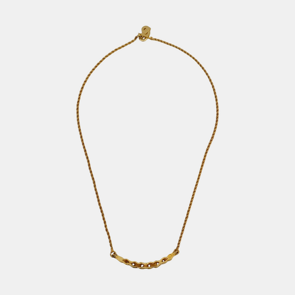 Twist Round Metal Gold Necklace