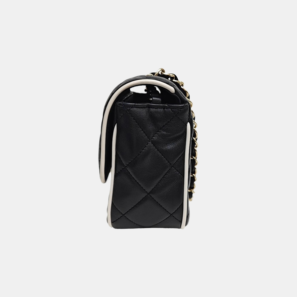 Quilted Lambskin Crossbody Bag Mini Black