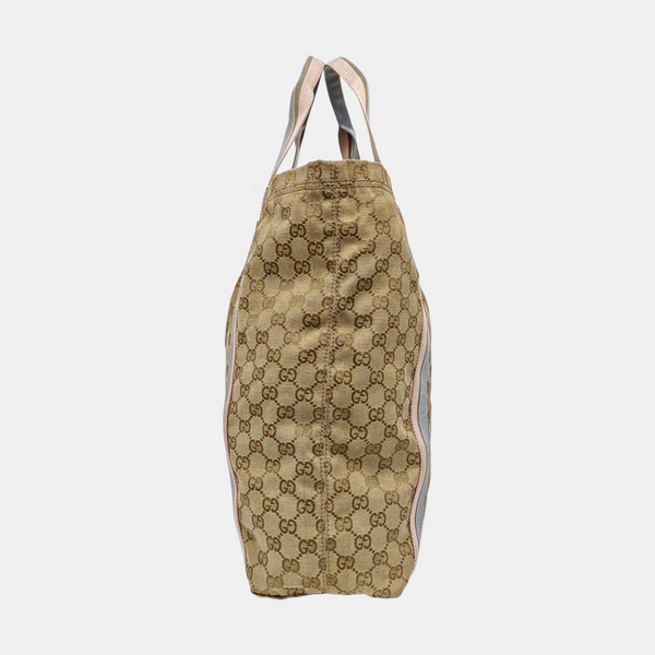 Monogram Canvas Tote Bag Beige