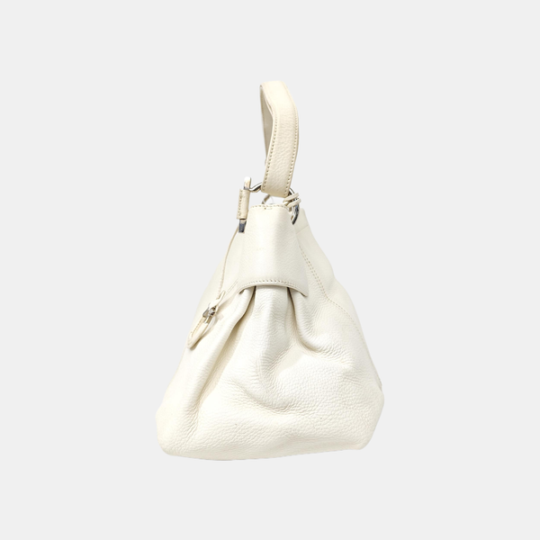 Calfskin Top Handle Bag White
