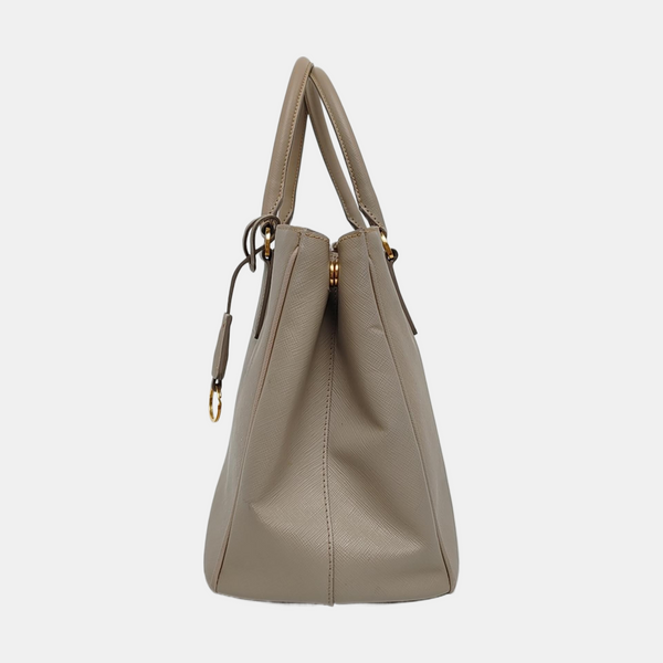 Galleria Large Saffiano Calfskin Gray