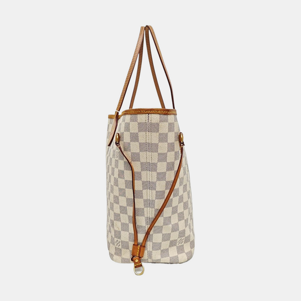 NEVERFULL MM Damier Azur Coated Canvas White
