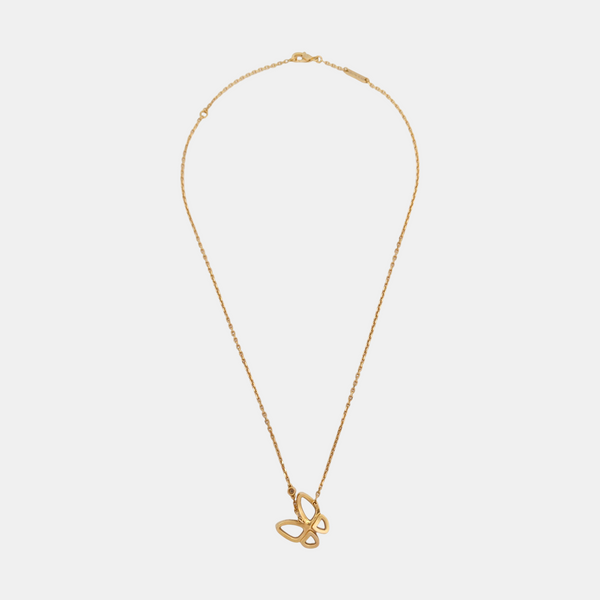 Two Butterfly 18k Rose Gold Necklace