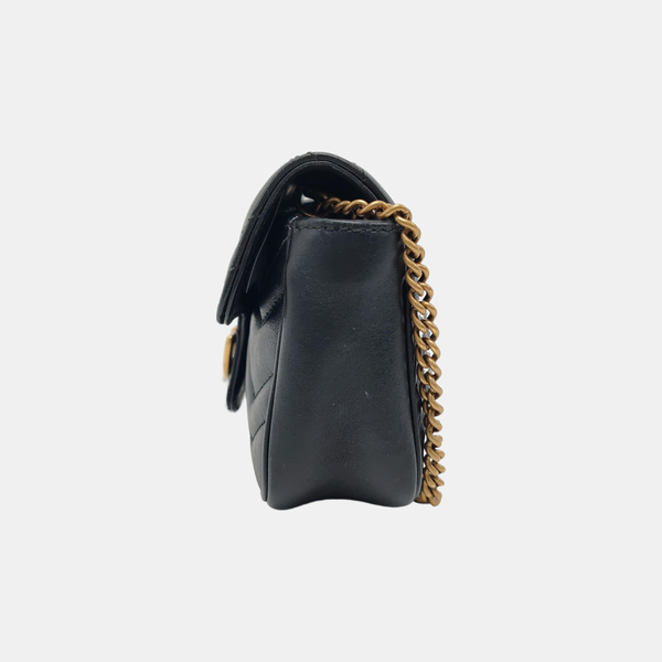 GG Marmont Mini Quilted Calfskin Black