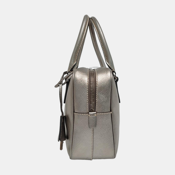 Bauletto Saffiano Saffiano Calfskin Silver