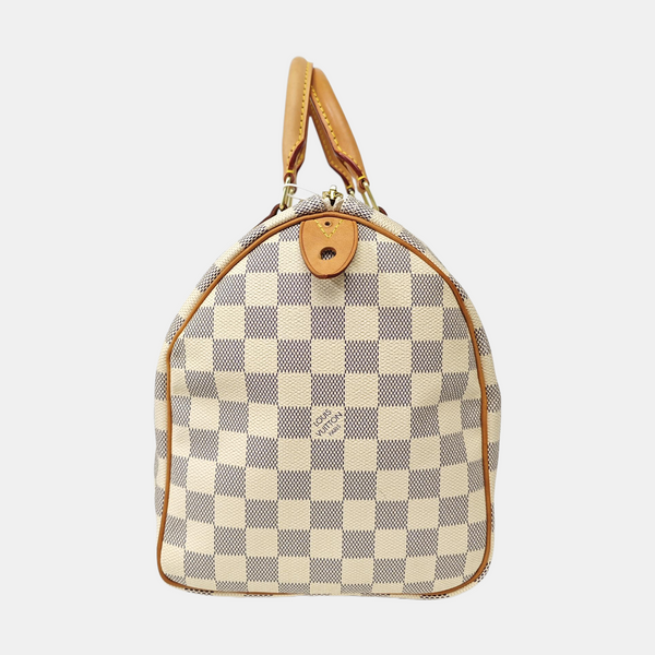 SPEEDY 30 Damier Azur Coated Canvas White