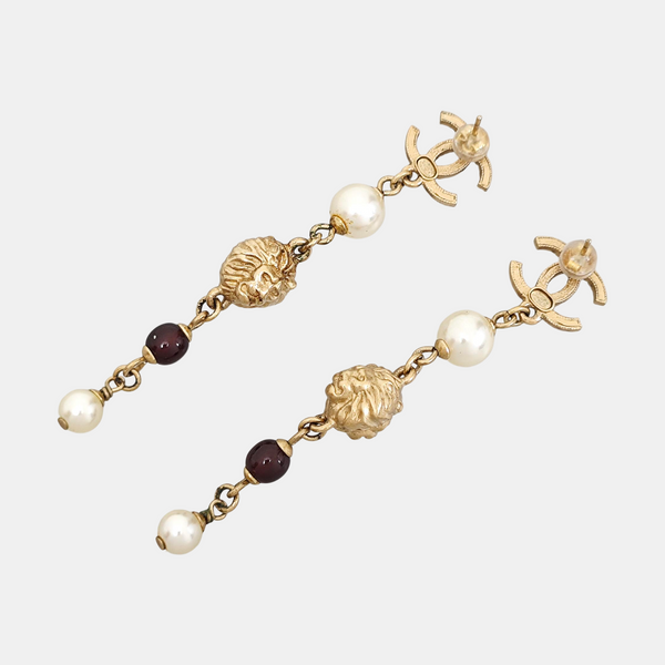 CC Logo Metal Gold Earrings