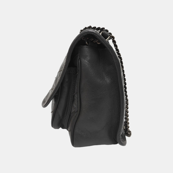 NIKI Small Chevron Calfskin Gray