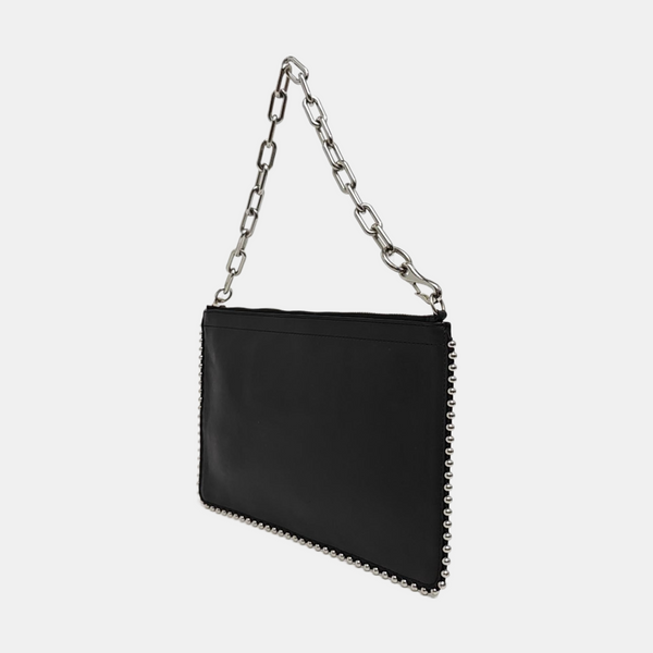 Leather Top Handle Bag Black