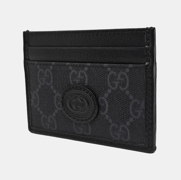 Coated Canvas Card Holder Black
