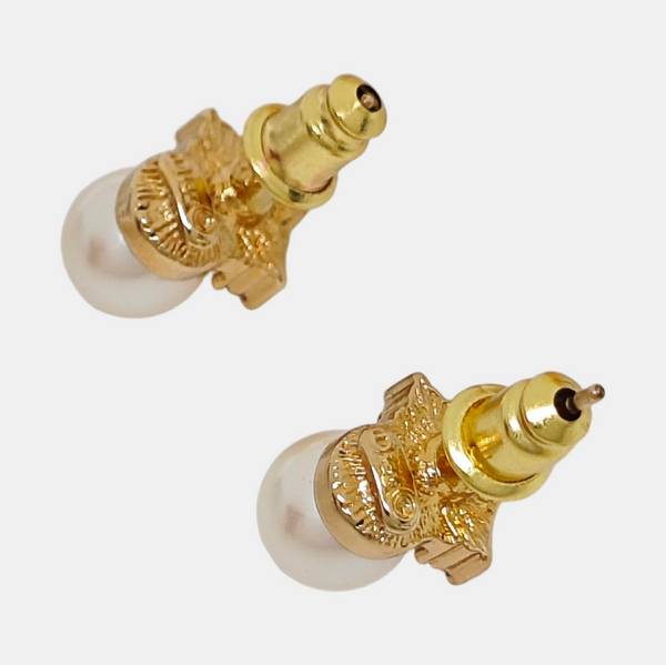 Metal White Stud Earrings