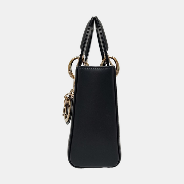 Authenticated pre-owned Lady Dior Mini Lambskin Black - Tote Bag at Looply
