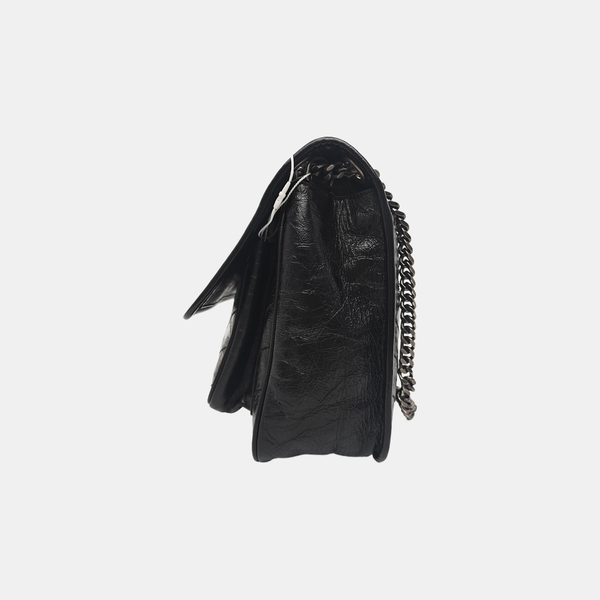 NIKI Medium Chevron Calfskin Black