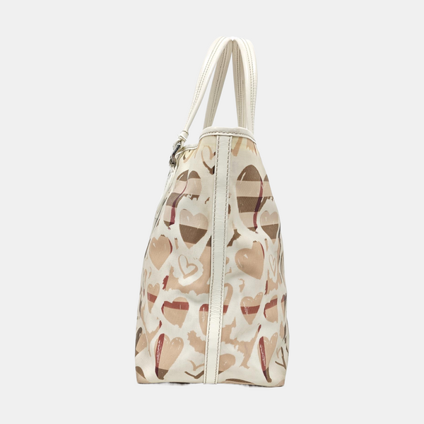 Coated Canvas Tote Bag Medium White