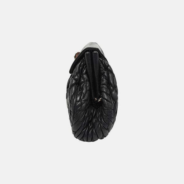 Quilted Lambskin Shoulder Bag Black