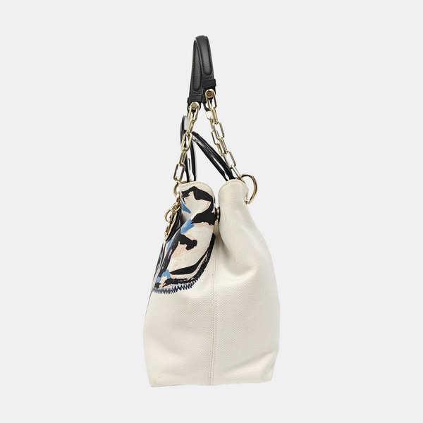 Lady Dior Large Canvas White