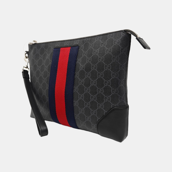 Ophidia Large Monogram Coated Canvas Gray