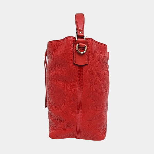 Calfskin Bucket Bag Red