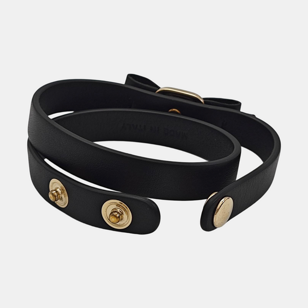 Leather Black Bangle