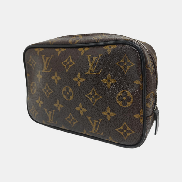 Monogram Coated Canvas Clutch PM Brown
