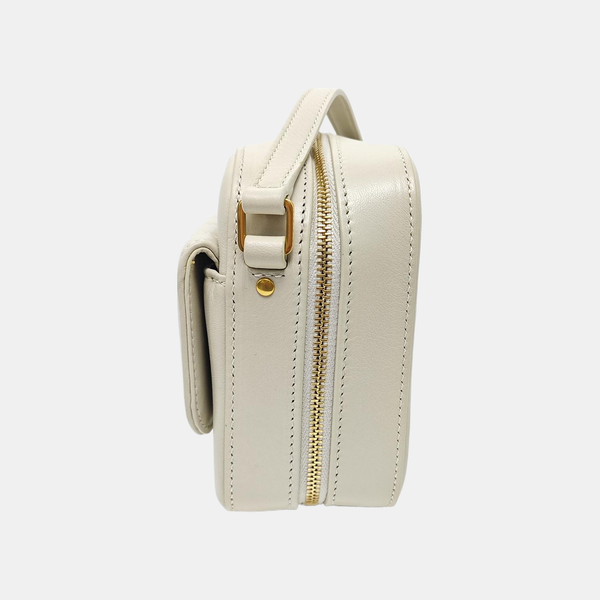 Quilted Calfskin Shoulder Bag White