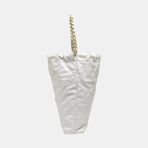 CHANEL 22 Medium Quilted Calfskin White