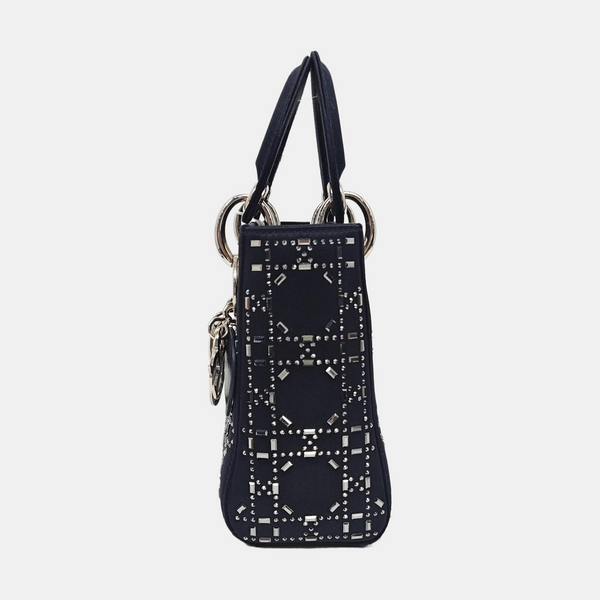 Lady Dior Mini Satén de Seda Azul