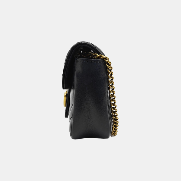 GG Marmont Mini Quilted Calfskin Black