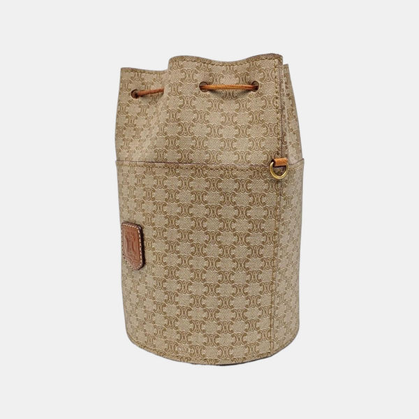 Coated Canvas Clutch Beige