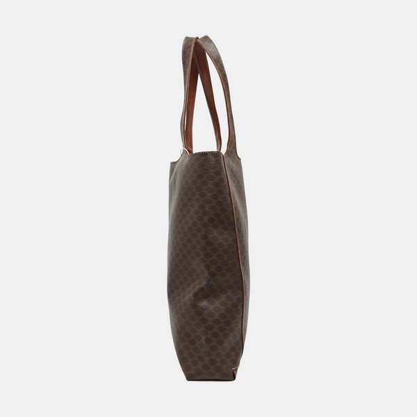 Coated Canvas Top Handle Bag Brown
