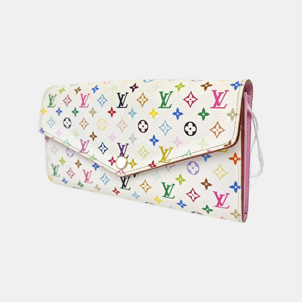 SARAH Monogram Coated Canvas White Wallet