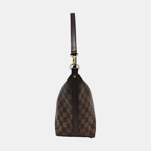 LLOVO MM Damier Ebene Coated Canvas Brown