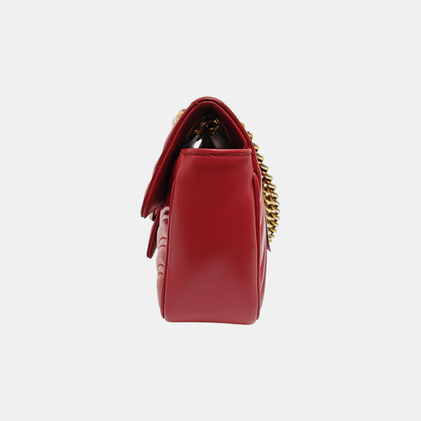 GG Marmont Small Quilted Calfskin Red