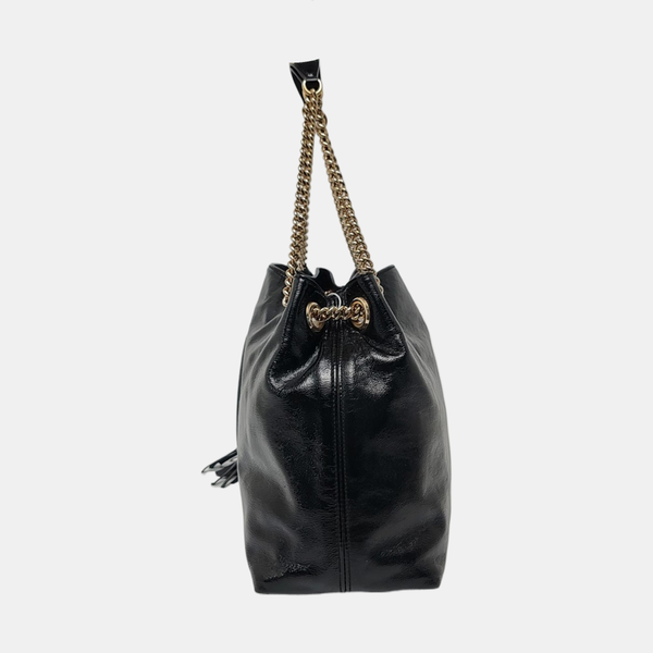 Soho Quilted Patent Leather Black