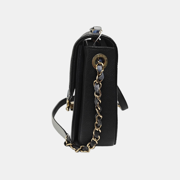 THREAD AROUND Medium Quilted Grained Calfskin Black