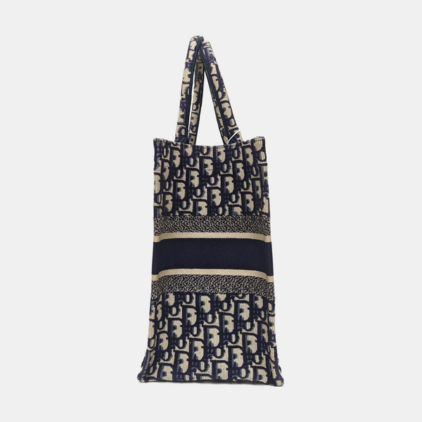 Book Tote Medium Oblique Canvas Blue