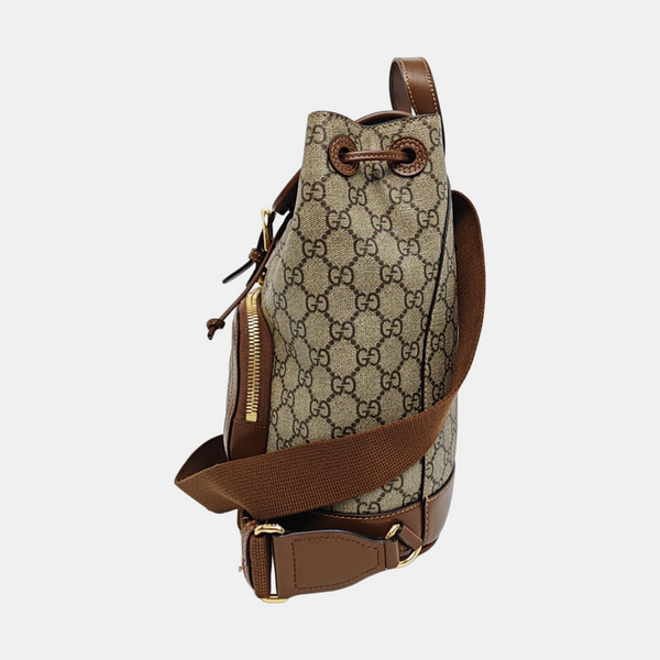 Monogram Coated Canvas Backpack Black