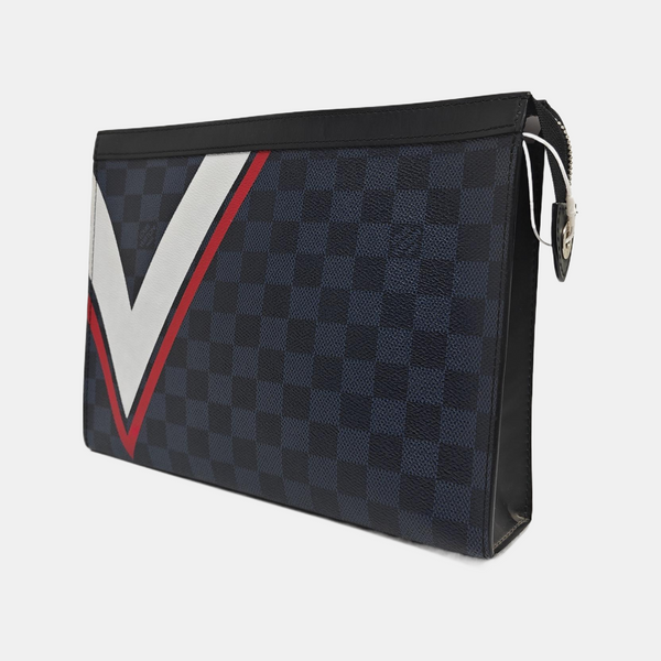 Pochette Voyag MM Damier Coated Canvas Blue