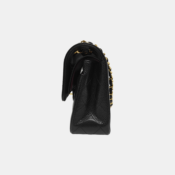 CLASSIC FLAP Small Quilted Grained Calfskin Black