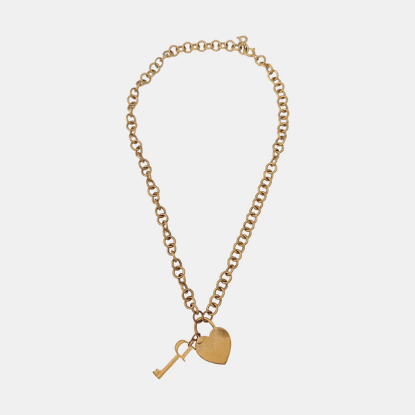 Lucky Locket Metal Gold Necklace